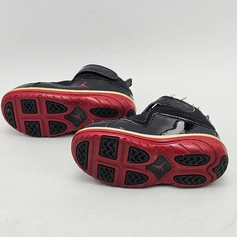 Jordan Team Reign Black Red Patent Leather Toddler Sneakers 8C 364696-061